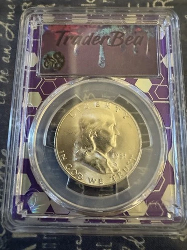 1951-S FRANKLIN HALF DOLLAR PCGS MS63- TraderBea Custom Purple Core