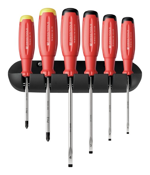 Pb Swiss Tools Schraubendreher-Satz 6-Teilig Schlitz Ph Im Wandhalter...-image