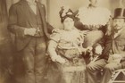 Antique Photograph Men Women Gypsies? Vaudeville Actors? Custom Frame Dresses — photo 8