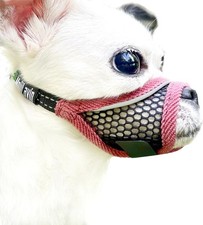 Dog Muzzle, Soft Mesh Muzzles for Small XS-Snout 5.8  -6.7  , Cherry-red