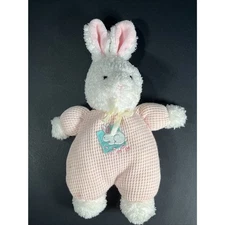 Vtg Rare 9” Soft Dreams Thermal Waffle Pink Bunny Rattle READ