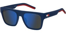 Tommy Hilfiger Men's Matte Blue Flat Top Square Sunglasses - TH1976S 0FLL ZS