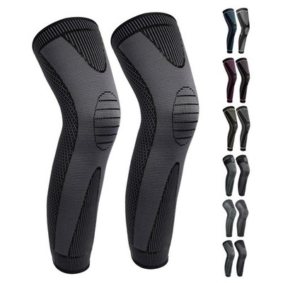 Full Leg Sleeves Long Compression Knee Brace Support Sport Basketball Running