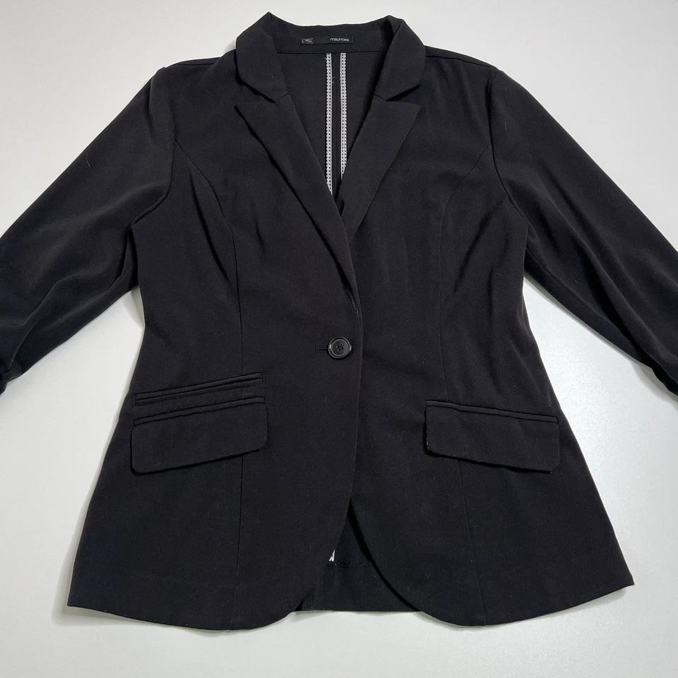 Maurice’s Mujer Manga 3/4 Blazer Traje Chaqueta Cubre - Negro - Talla L Foto 3 de 4