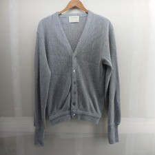 Vintage Lord Jeff Jefflinks Gray Orlon Acrylic Cardigan Sweater Made in USA S