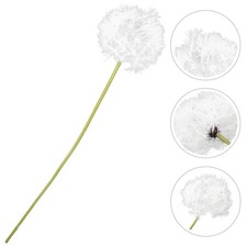 2 Pcs Faux Dandelion Flowers Artificial Bouquet Stems Plants Home Decor