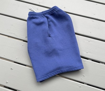 Vintage 90s Sun Faded Sweat Shorts Medium Phys Ed Gym Class Blue USA