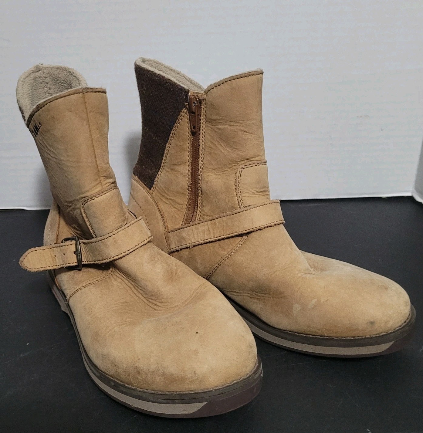 SAOLA DONNA L.L. Stivaletti BEAN TEK 2 5 TG 7 5 fibbia zip laterale suola pelle gomma