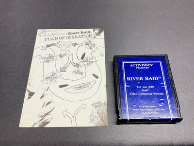 Atari  2600  River Raid Blue Label Game and Manual  Tested
