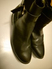 WOMENS F&F FAUX LEATHER ANKLE BOOTS UK6.5 BLACK