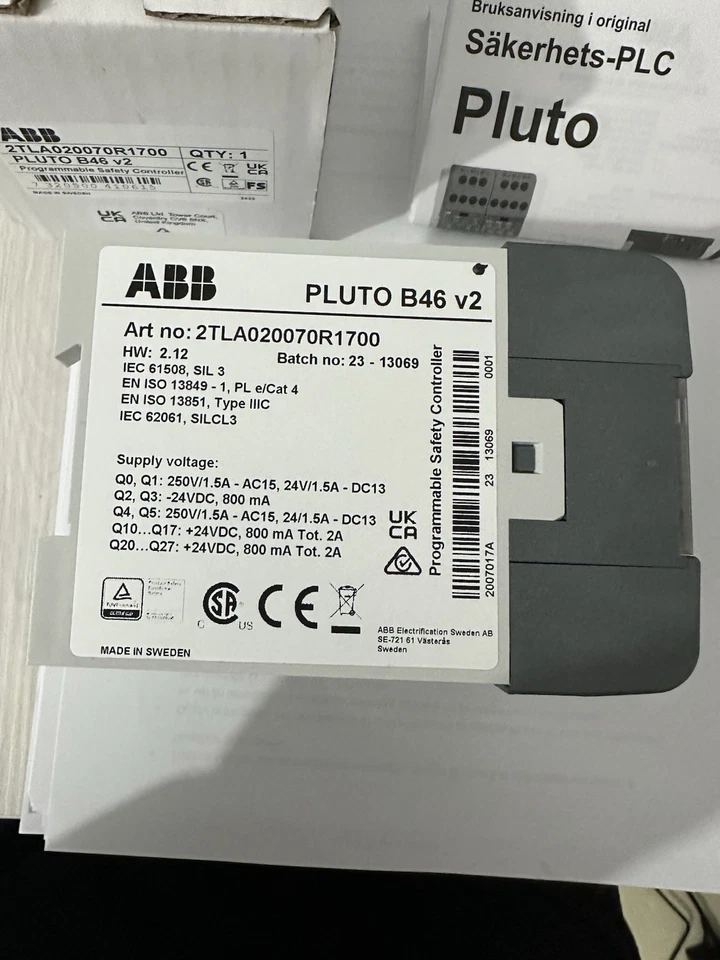 ABB Pluto B46 V2 Safety PLC NEW!!! ABB 2TLA020070R170 Tetra Pak 90601-7290 - Imagen 2 de 4