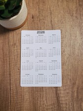 Year At A Glance Calendar Stickers for Planners and Journals 2026 or 2027