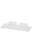 SSWBasics Clear Plastic Slatwall Shelves, Pack of 5 - 10”L x 4”W Slatwall