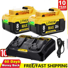 US For DeWalt 20V 20 Volt Max 8.0AH Lithium Ion Battery DCB206-2 DCB205 DCB200-2