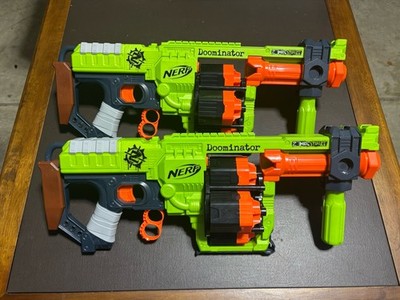 Nerf Zombie Strike Doominator Blaster Lot of 2 Tested Working No Darts