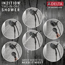 Delta 58472 Universal Showering Round 2.5 GPM Multi Function - Black