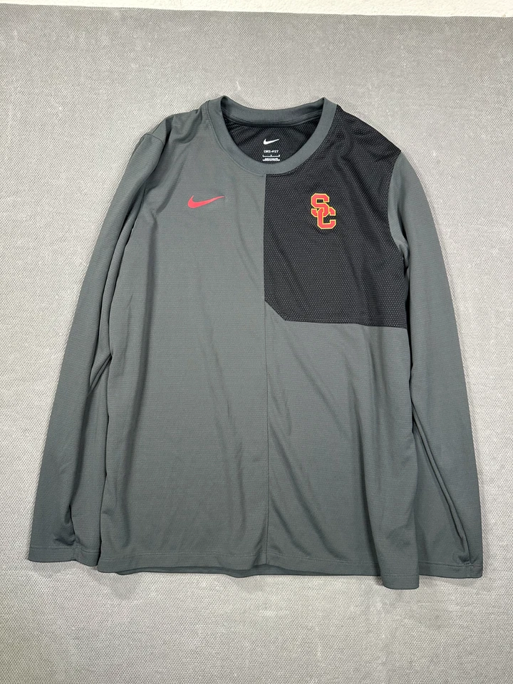 USC Trojans Nike Nike Tee Long Sleeve Shirt Men's Gray And Black Athletic Large - Image 2 of 4