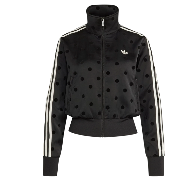 Adidas Women Originals Satin Polka Dot Track Top Black Asian Size