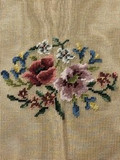 Bucilla NOS Decorator Needlepoint 6 X 8 Preworked Flowers Vintage Cottage