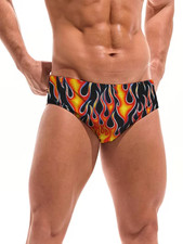 Flame Cartoon Design - 3D Print Swim Men's Briefs  Women's Briefs
