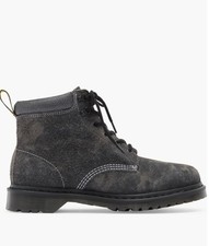 DR. MARTENS 939 BEN BLK/GNMTL STONEWASHED HAIRY SUEDE BOOTS US 6/EU37/UK4