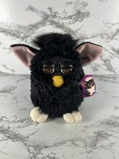 Vtg 1998 Furby Black Witch's Cat Brown Eyes Pink Ears Gen 1 70-800 WORKING