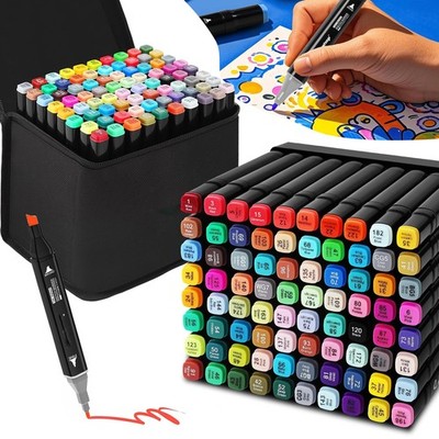 100 Farben Marker Set Marker Stifte Set Doppelspitze Filzstift mit Lagerbasis