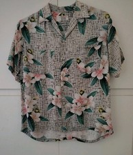 Vintage PENNEY'S 100 Rayon Hawaiian Shirt Size S Made In Japan