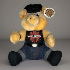 Rare 1998 Harley-Davidson Hog Plush Biker Pig Stuffed Animal Play By Play