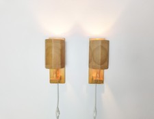 Coppia di lampade da parete in legno anni 70: applique, scandinave svedesi