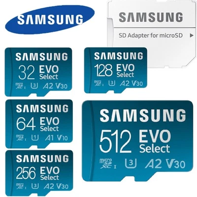 SAMSUNG 32GB 256GB 512GB EVO Select Micro SD Karte Speicherkarte A2 V30 TF Memory Card