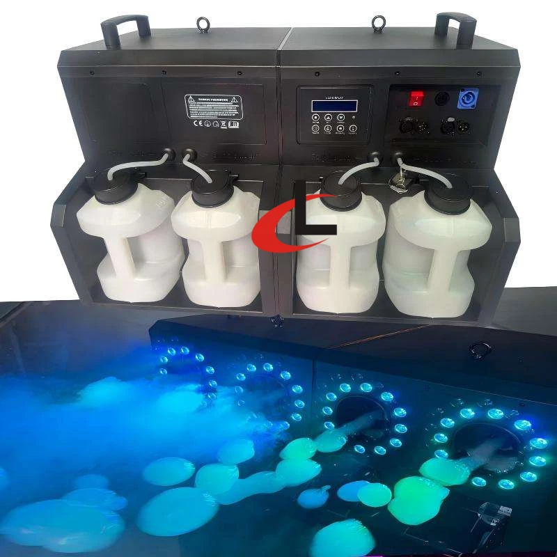 RGBW 4-Wheel 1500W Automatic Bubble Fog Machine Wedding Smoke Bubble Machine - Image 2 of 4