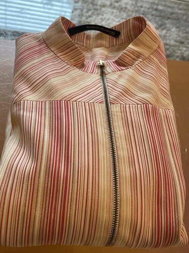 Chaqueta Maurizio Pecoraro talla 42 Mujer Rayas Dorado Rojo Diseñador Milano Sintético - Imagen 22 de 24