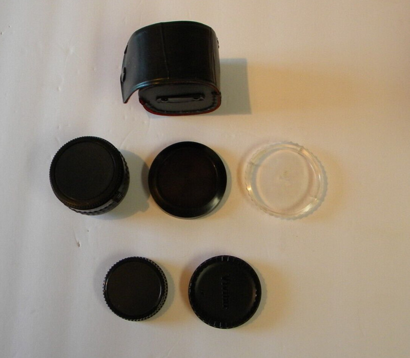 Camera Assortment One Lens Caps Lens Protector Felt-lined Carrier Pre-loved