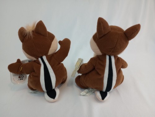 Lot of 2 Disney Mickey for Kids Star Bean Bean Bag Chip & Dale Plush Set w/tags - Picture 2 of 5