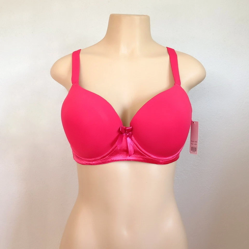 Sujetador liso talla grande con lazo beige coral fucsia verde azulado negro blanco D DD 1600  Foto 3 de 4