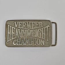 Vermeer Heavyweight Champion Belt Buckle Spec Cast Inc Vtg Agriculture Farmer
