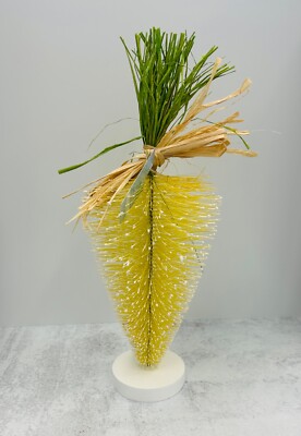 Ashland Large Bottle Brush Yellow Carrot Easter Spring Tiered tray decor 15''x6''