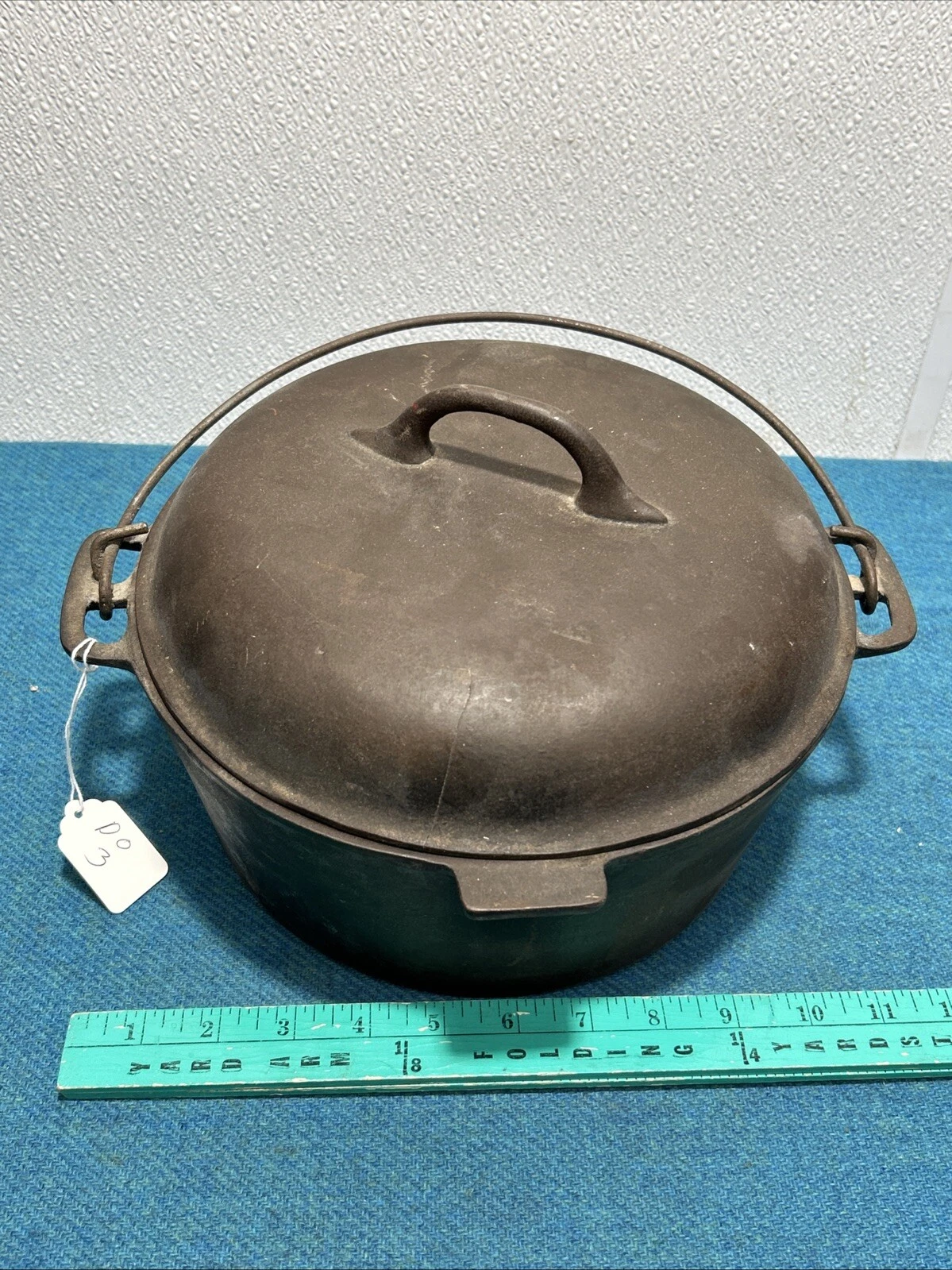 VTG Piqua Diamond 8 10 X 4 In. 5 Qt Cast Iron Dutch Oven With Cracked Lid D3