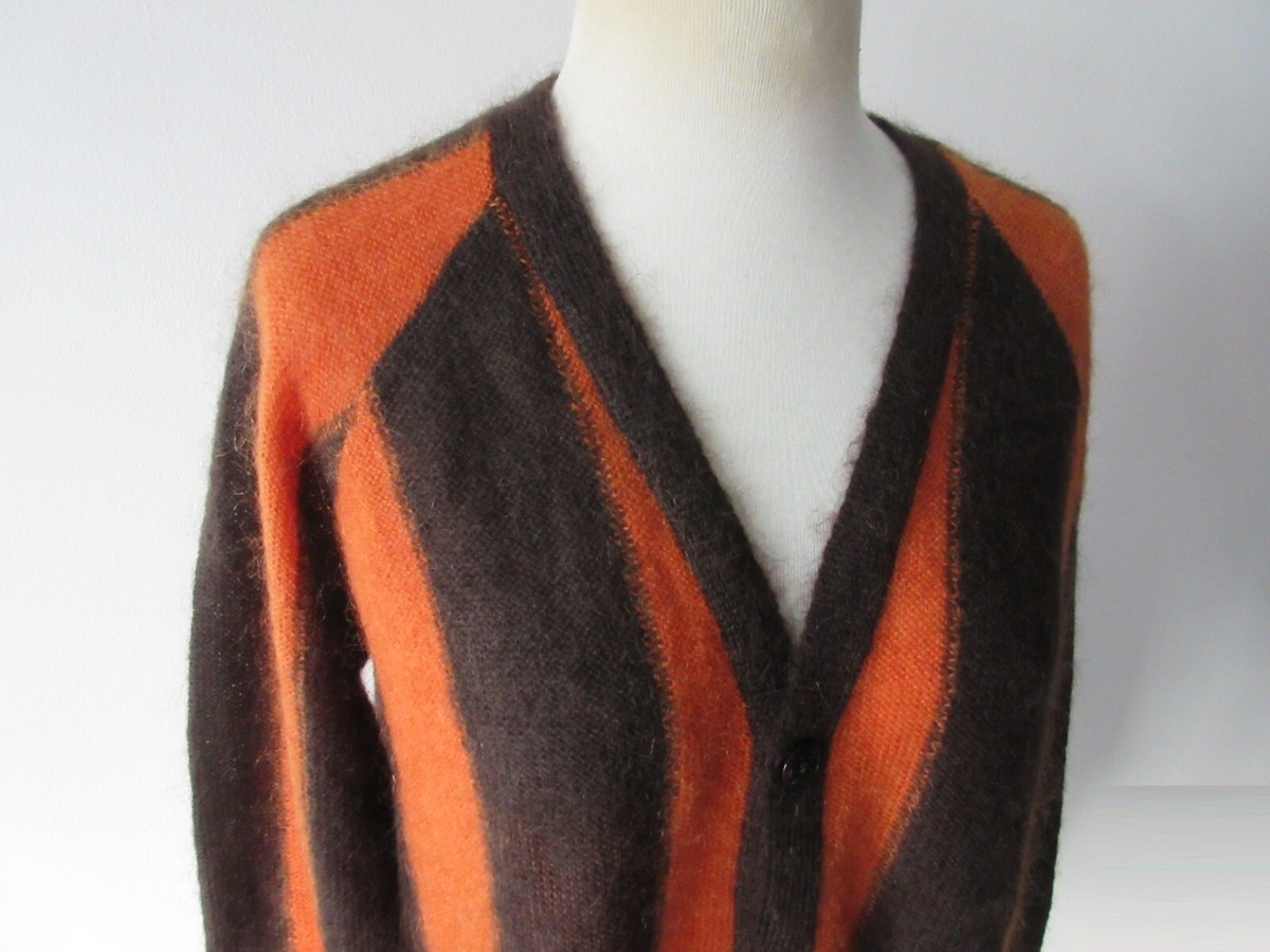 SUPREME orange brown mohair wool blend striped cardigan M | eBay SUPREME orange brown mohair wool blend striped cardigan M | eBay
