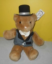 Russ Caress Soft Pets Pinstripes Vest Teddy Bear 13" Stuffed Plush 6811 w/ Tags