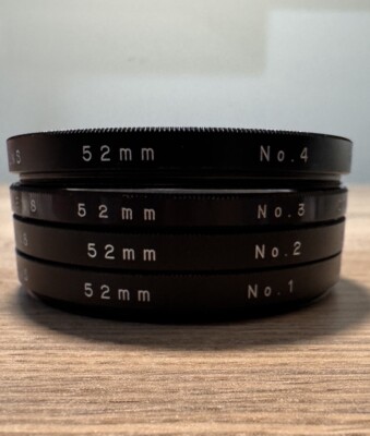 52mm Vivitar  Coated Set of 4  Close Up Filters - +1, +2, +3 +4 Japan