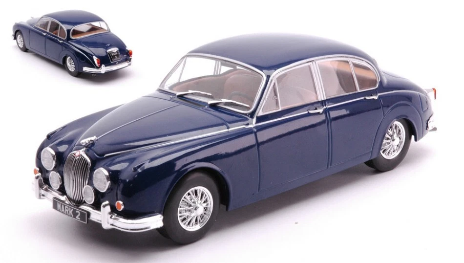 Modellauto Jaguar MK II 1960 Blau Maßstab 1:24 Modellbau Sammlung - Bild 1 von 1