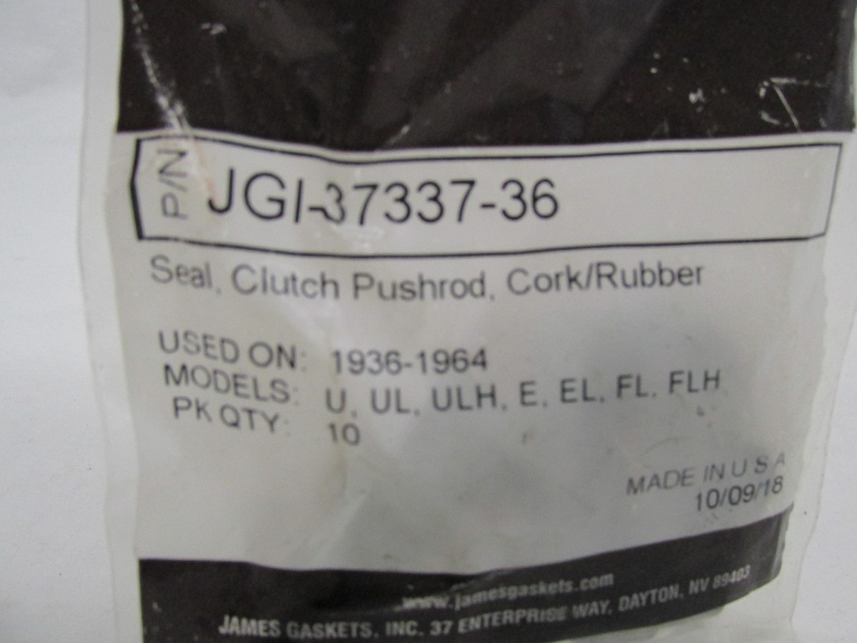 Pack of 10 Harley Davidson James Rubber Clutch Pushrod Corks