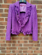 Emanuel Ungaro Paris purple Wool blend ruffle...