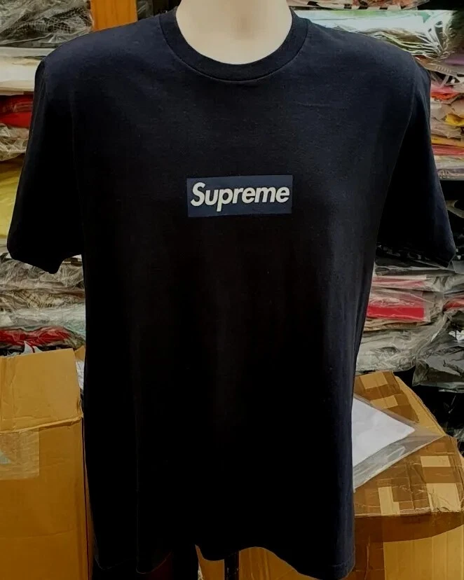 SS15 Supreme New York Yankees Kiste Logo Marineblau T Shirt Größe M Vintage 2015