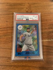 Clayton Kershaw 2017 Topps Silver Pack Blue Chrome Refractor /99 PSA 9 Mint LAD!