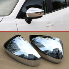 2pcs Abs Chrome Out Side Door Rearview Mirror Cover Trim For Mazda 3 Axela 17-18