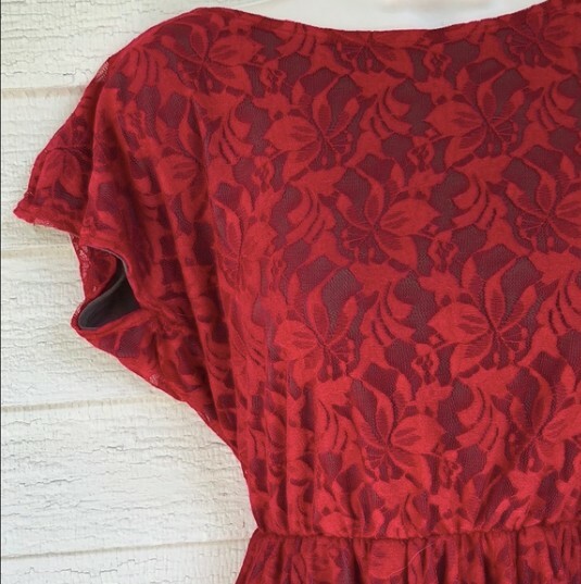 Urban Outfitters Red Lace Mini Dress L | eBay