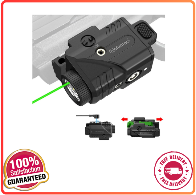 DEFENTAC 800lm Pistol Light and Green Laser Sight Combo for Guns